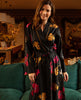 Marcella  Lace-Trim Floral Print Long Dressing Gown