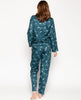 Yvonne Pyjama-Set mit Spitzenbesatz und Vogeldruck