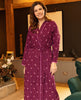 Sara Stab Stitch Embroidered Long Dressing Gown