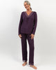Maeve Lace Detail Purple Jersey Pyjama Set