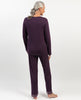 Pyjama Maeve en jersey violet avec dentelle