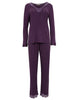 Pyjama Maeve en jersey violet avec dentelle
