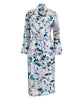 Maeve Lace Trim Grey Floral Print Long Dressing Gown
