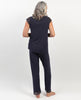 Maeve Pyjama-Set aus marineblauem Jersey mit Spitzendetail
