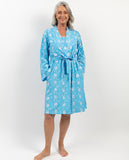 Leona Lace Trim Embroidered Short Dressing Gown