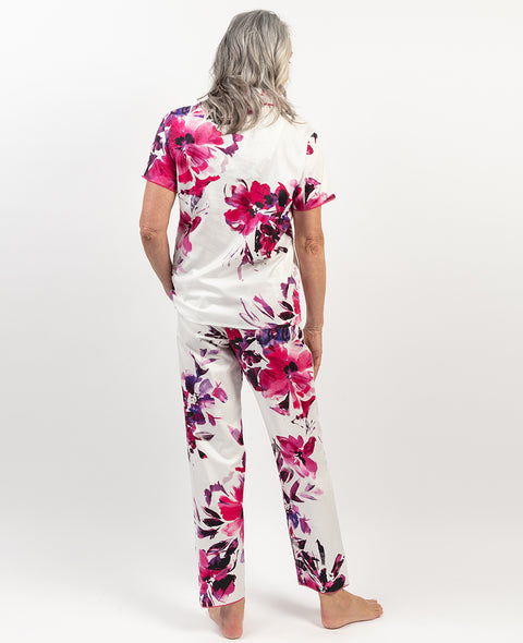 Delilah Lace Trim Floral Print Pyjama Set