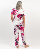 Delilah Pyjama-Set mit Blumenmuster und Spitzenbesatz