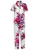 Ensemble de pyjama à imprimé floral et bordure en dentelle Delilah