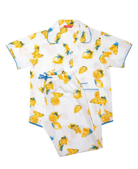 Phoebe White Lemon Print Pyjama Set