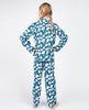 Maria Blaugrüner Pyjama mit Schwanenmuster