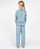 Pyjama à imprimé feuille Maria bleu sarcelle