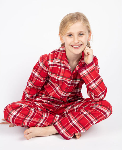 Robyn Red Brushed Check Pyjama Set