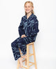 Emma Marineblaues Pyjama-Set mit Blumendruck