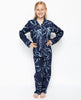Emma Marineblaues Pyjama-Set mit Blumendruck