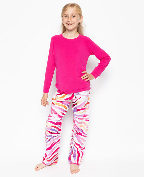 Carrie Jersey Top and Brushstroke Print Pyjama Set