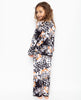Katie Schwarzes Pyjama-Set mit Blumenmuster