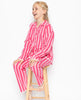 Pyjama rose à rayures en satin Mallory