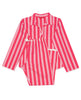 Pyjama rose à rayures en satin Mallory