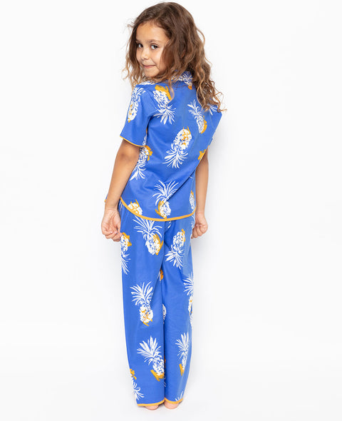 Pyjama à imprimé ananas bleu Sierra