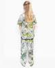Tamsin Pyjama-Set mit grünem Leoparden-Palmenblatt-Print