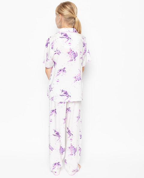 Tilly Lilac Turtle Print Pyjama Set