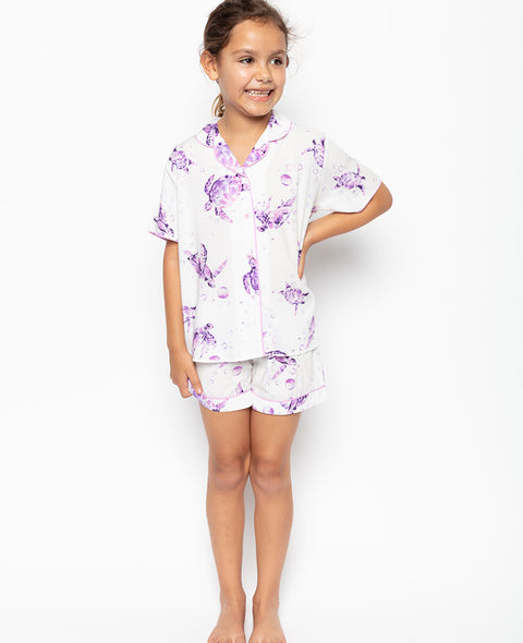 Tilly Lilac Turtle Print Shorty Set