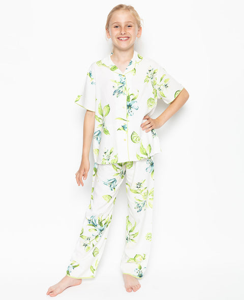 Gina Green Lime Print Pyjama-Set