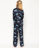 Verity Marineblaues Pyjama-Set mit Pferdedruck