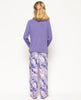 Camila Lilac Jersey Top and Animal Print Pyjama Set