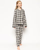 Beth Black Heart Dobby Check Pyjama Set