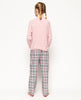 Ensemble pyjama Jessica avec haut en jersey rose et carreaux