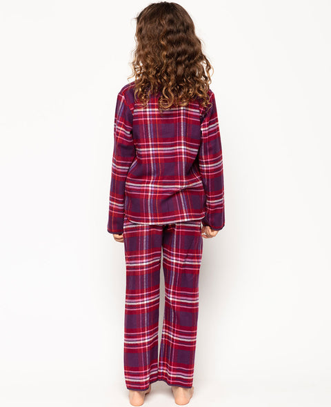 Clarissa Purple Super Cosy Check Pyjama Set