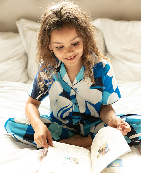 Marie Mädchen-Pyjama-Set mit Blumendruck