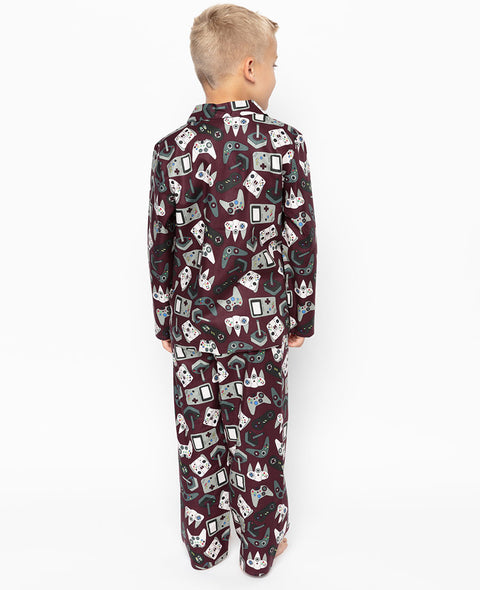 Pyjama à imprimé Gamer Jack bordeaux