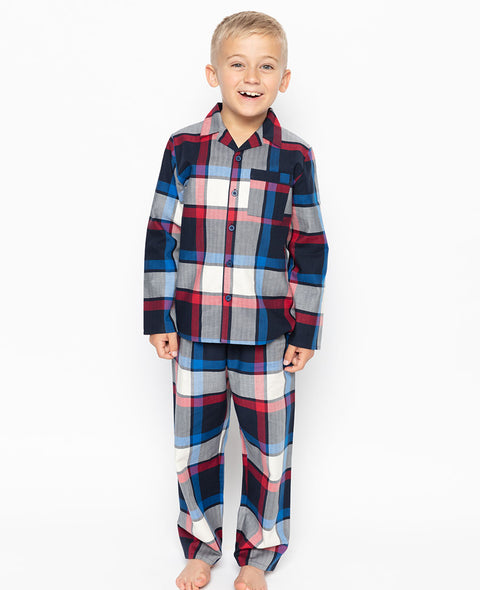 Archie Navy Check Pyjama Set