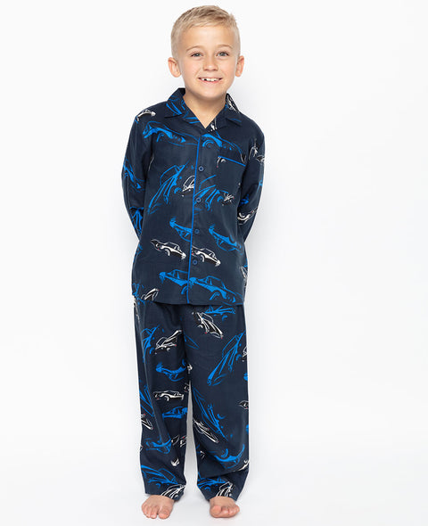 Archie Navy Car Print Pyjama Set