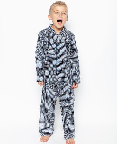 Archie Navy Geo Print Pyjama Set