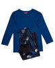 T-Shirt aus Jersey in Apollo Blue und Pyjama-Set mit Mond-Print