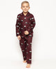 Harley Burgund Pyjama-Set mit Eisbär-Print
