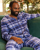 Riley Herren-Pyjama-Oberteil mit gebürstetem Karomuster