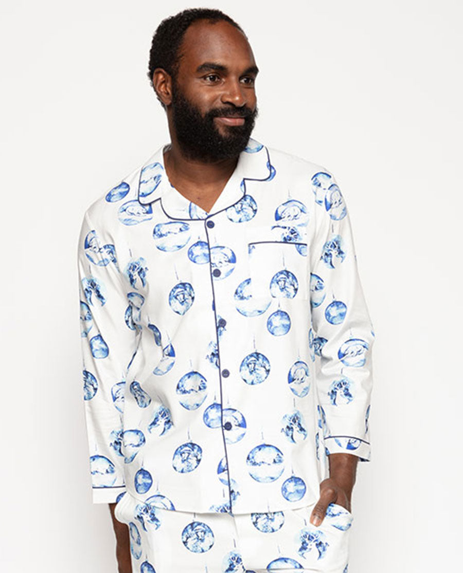 Riley Herren-Pyjama-Oberteil mit Bauble-Print