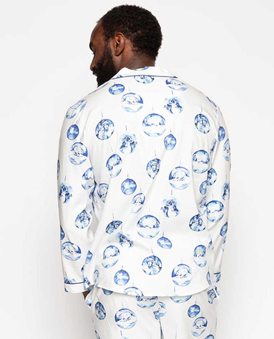 Riley Herren-Pyjama-Oberteil mit Bauble-Print