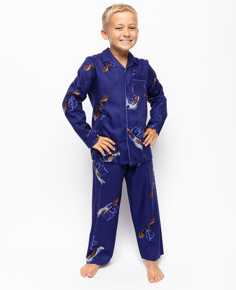 Jamie Boys Snowboarder-Print-Pyjama-Set