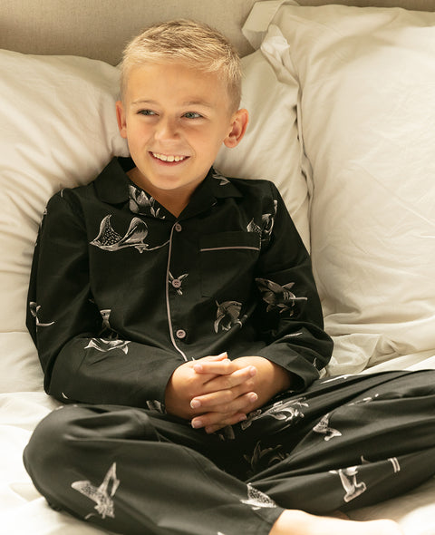 Mason Boys Pyjama-Set mit Hai-Print