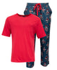 Jasper Herren-Jersey-T-Shirt und Pyjama-Set mit Piratenschiff-Print