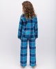 Ensemble de pyjama unisexe à carreaux bleu foncé brossé pour enfants