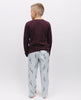 Spencer Jungen-Pyjama-Set aus bordeauxrotem Jersey-T-Shirt und Fußball-Print