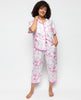 Fifi Kurz geschnittenes Pyjama-Set mit Flamingo-Print für Damen