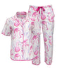 Fifi Ensemble de pyjama court à imprimé flamant rose pour femme