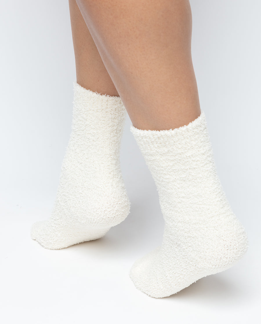 Ivory Fluffy Socks